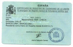 NIE card